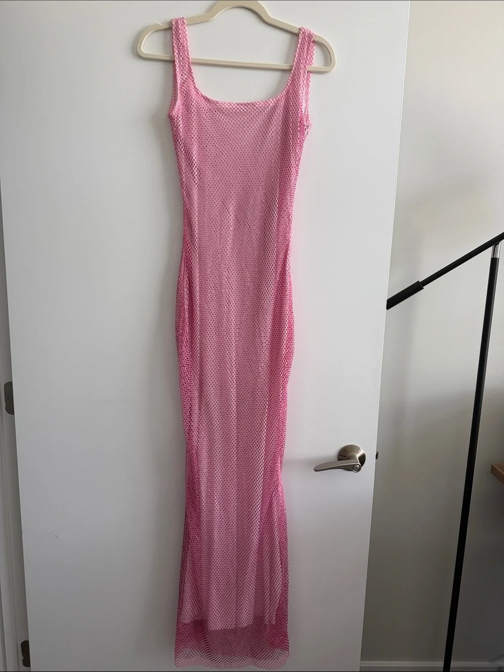 Sequin Rhinestone Pink Maxi Dress - Picture 2 of 6